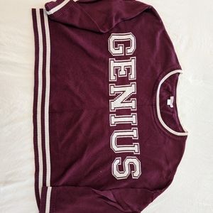 Juniors Cropped Genius Sweater